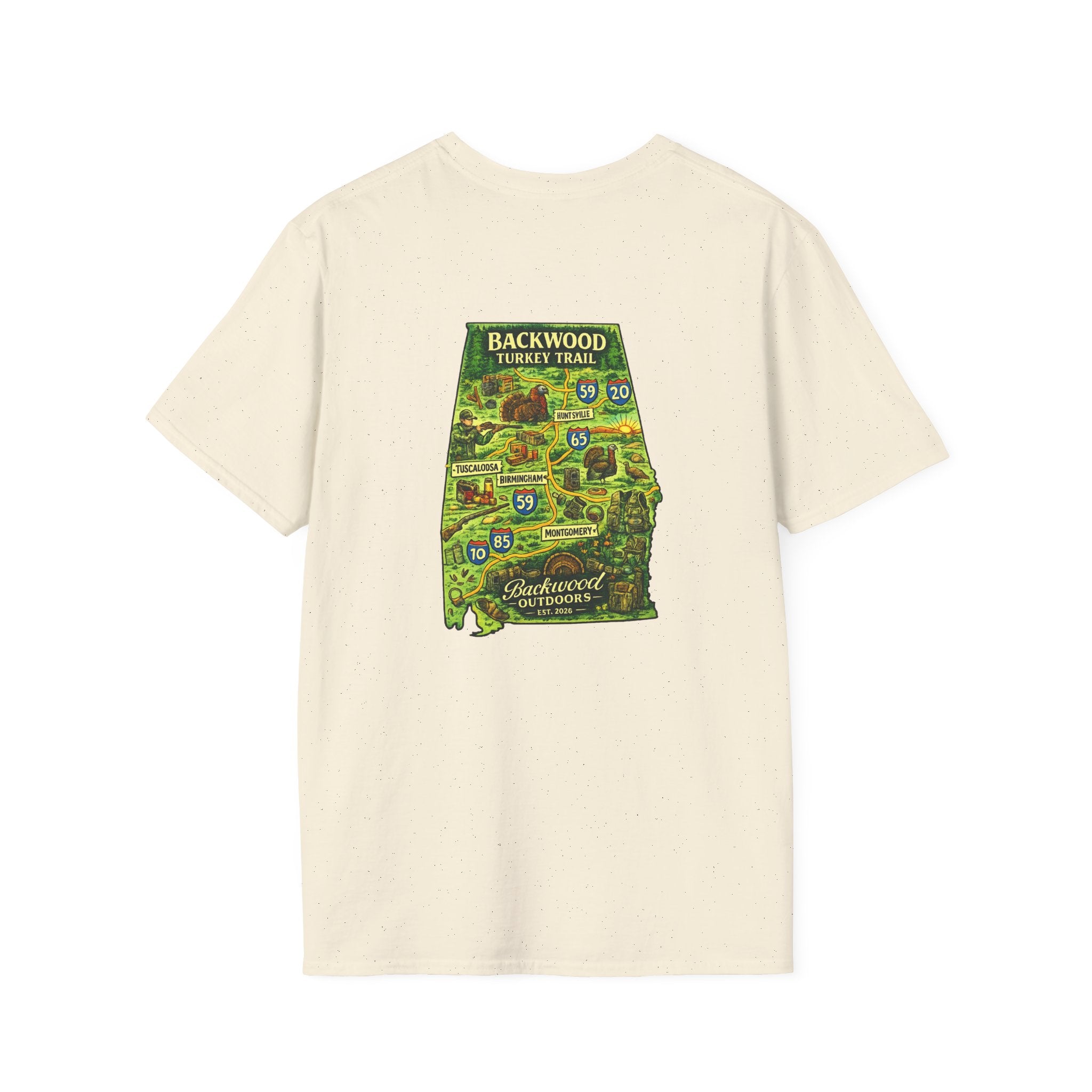 Backwood Outdoors Alabama Trail Map Tee