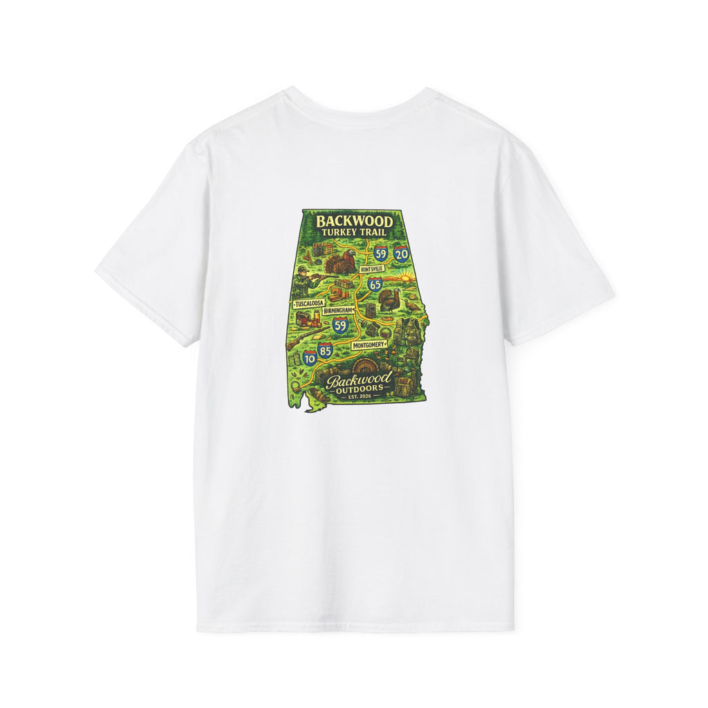 Backwood Outdoors Alabama Trail Map Tee